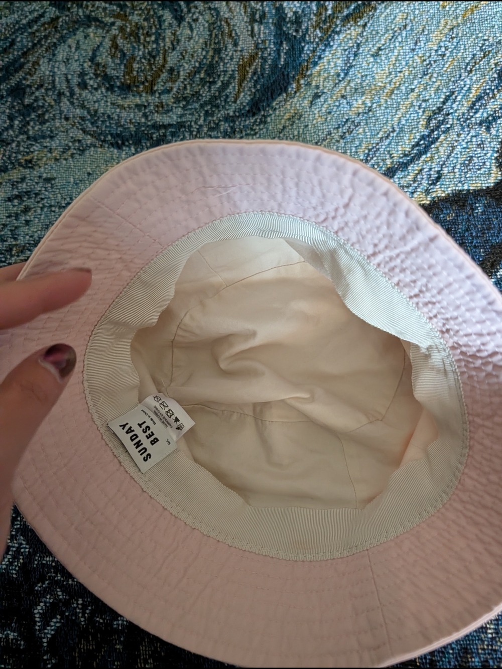Sunday Best Pale Pink Bucket Hat with Cream Lining